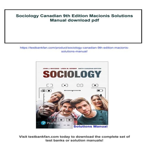 Sociology Canadian 9th Edition Macionis Solutions Manual