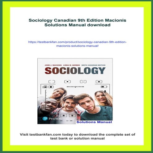 Sociology Canadian 9th Edition Macionis Solutions Manual