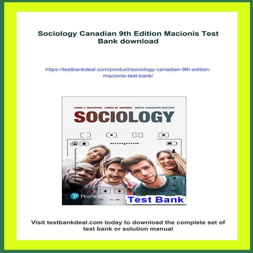 Sociology Canadian 9th Edition Macionis Test Bank