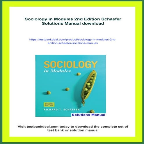 Sociology in Modules 2nd Edition Schaefer Solutions Manual