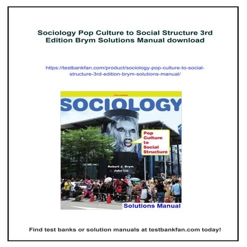 Sociology Pop Culture to Social Structure 3rd Edition Brym Solutions Manual