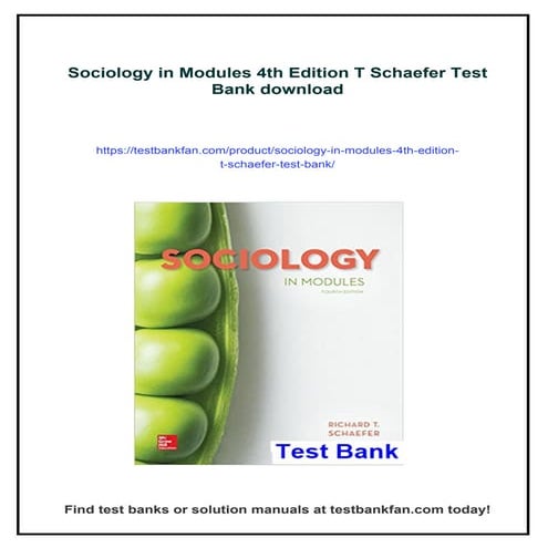 Sociology in Modules 4th Edition T Schaefer Test Bank