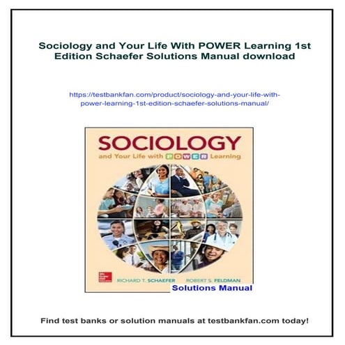 Sociology and Your Life With POWER Learning 1st Edition Schaefer Solutions Manual