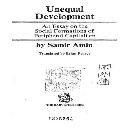 1976 amin s unequal development - an essay on the social formations of ...