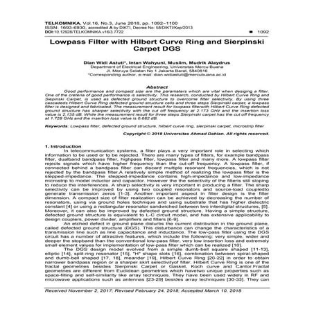Microstrip low pass filter designs using defected ground structure | PDF