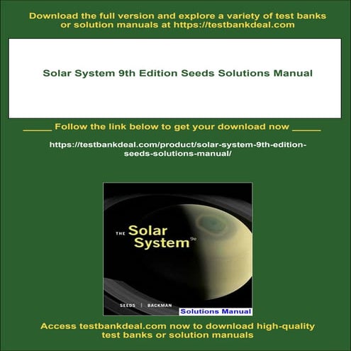 Solar System 9th Edition Seeds Solutions Manual