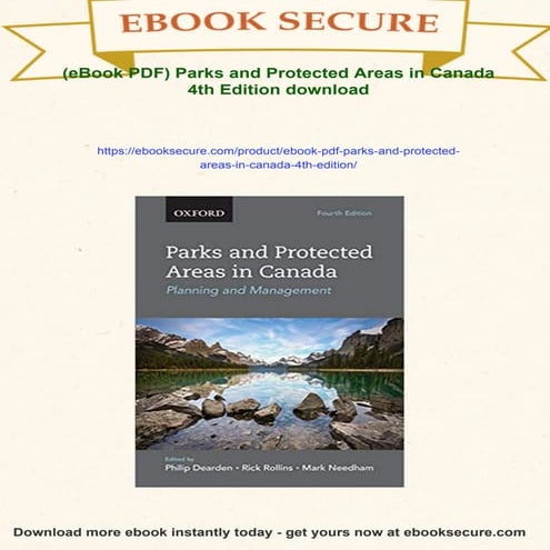 (eBook PDF) Parks and Protected Areas in Canada 4th Edition