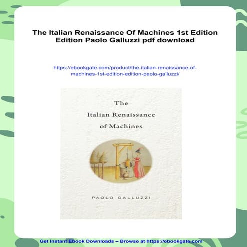 The Italian Renaissance Of Machines 1st Edition Edition Paolo Galluzzi ...