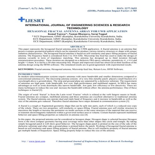 151_HEXAGONAL FRACTAL ANTENNA ARRAY FOR UWB APPLICATION