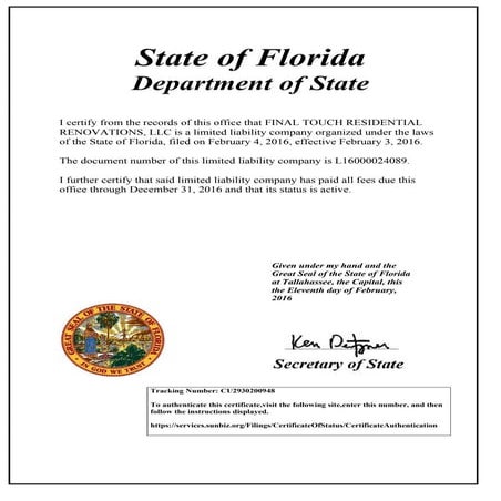 State of Florida Department of State | PDF