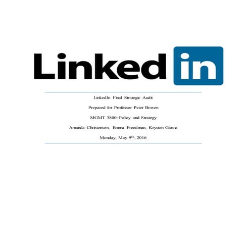 Linkedin Strategic Audit
