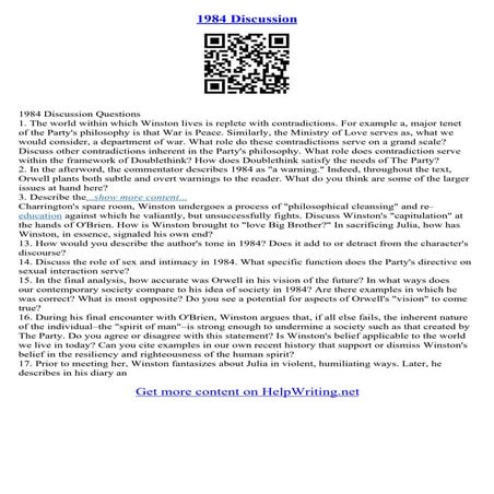 1984 Essay Questions