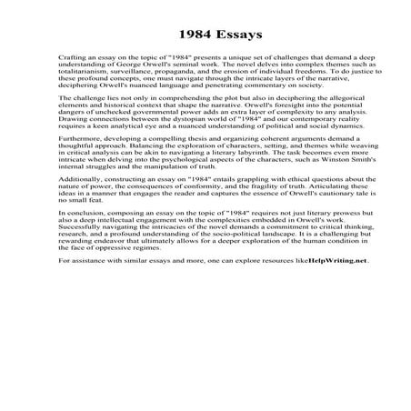 1984 Essays. Eastern Oklahoma State College