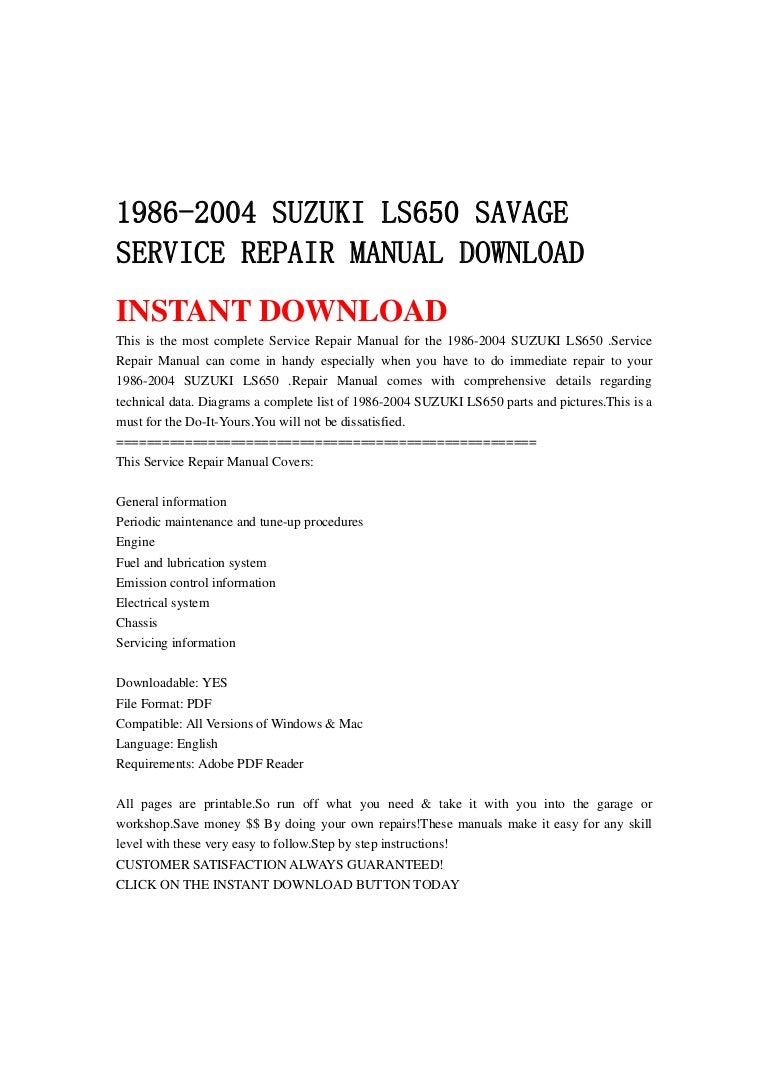 1986 Suzuki Savage 650 Wiring Diagram