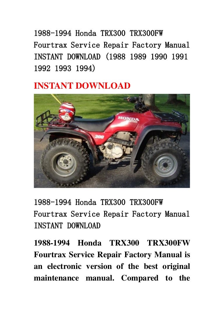 File Honda Trx 300 Manual