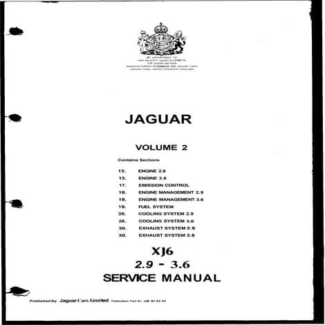 1988 jaguar xj6 service repair manual