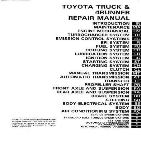 1988 TOYOTA PICKUP REPAIR MANUAL PDF visual data 3