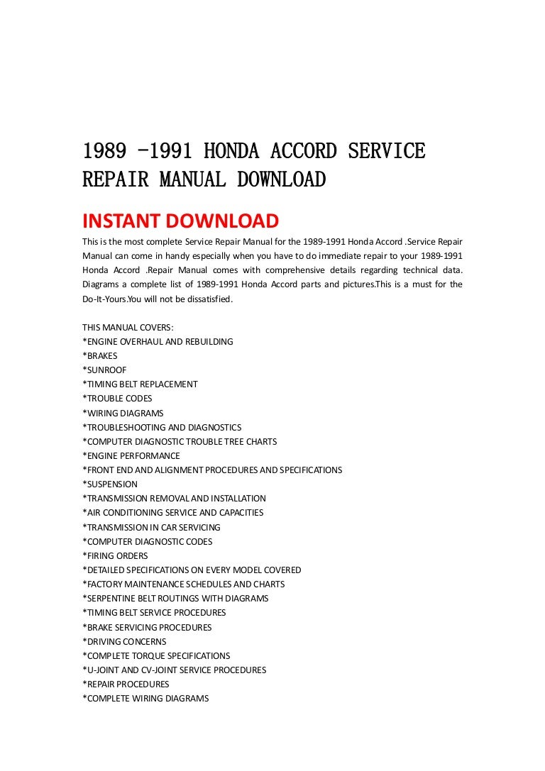 Honda Accord Repair ( ) - iFixit
