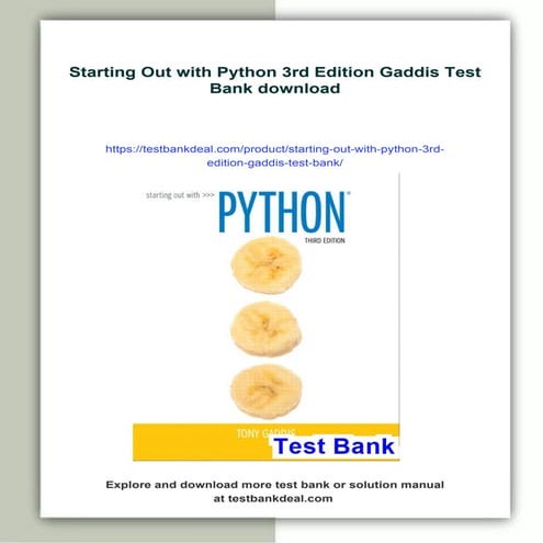Starting Out with Python 3rd Edition Gaddis Test Bank | PDF