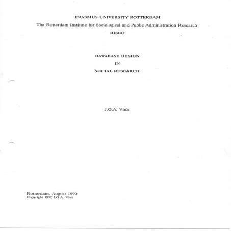 Database Design in Social Research (Master Thesis - August 1990) | PDF