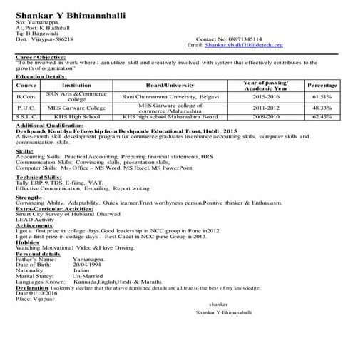 Shankar resume 02(1) | PDF