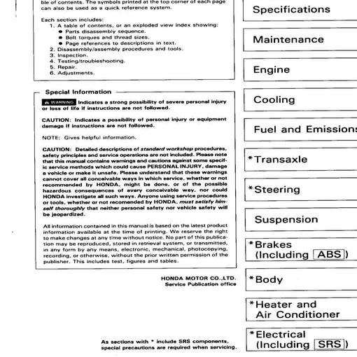 1991 acura integra service repair manual | PDF