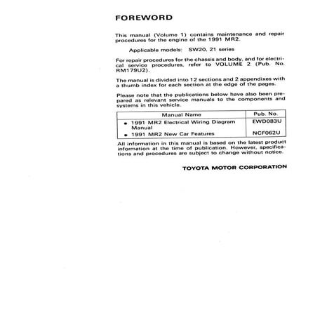 1991 TOYOTA MR2 REPAIR MANUAL PDF FREE visual data 7