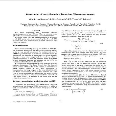 1994 restoration of noisy scanning tunneling microscope images