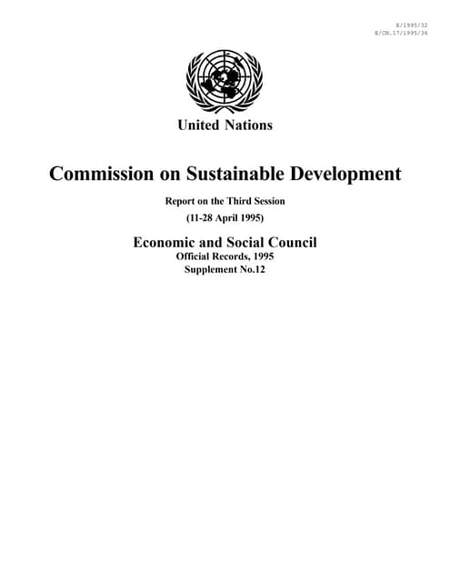 1995 3rd Report - Commission on Sustainable Development (CSD)