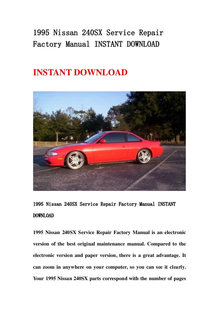 1995 nissan 240 sx service repair factory manual instant download