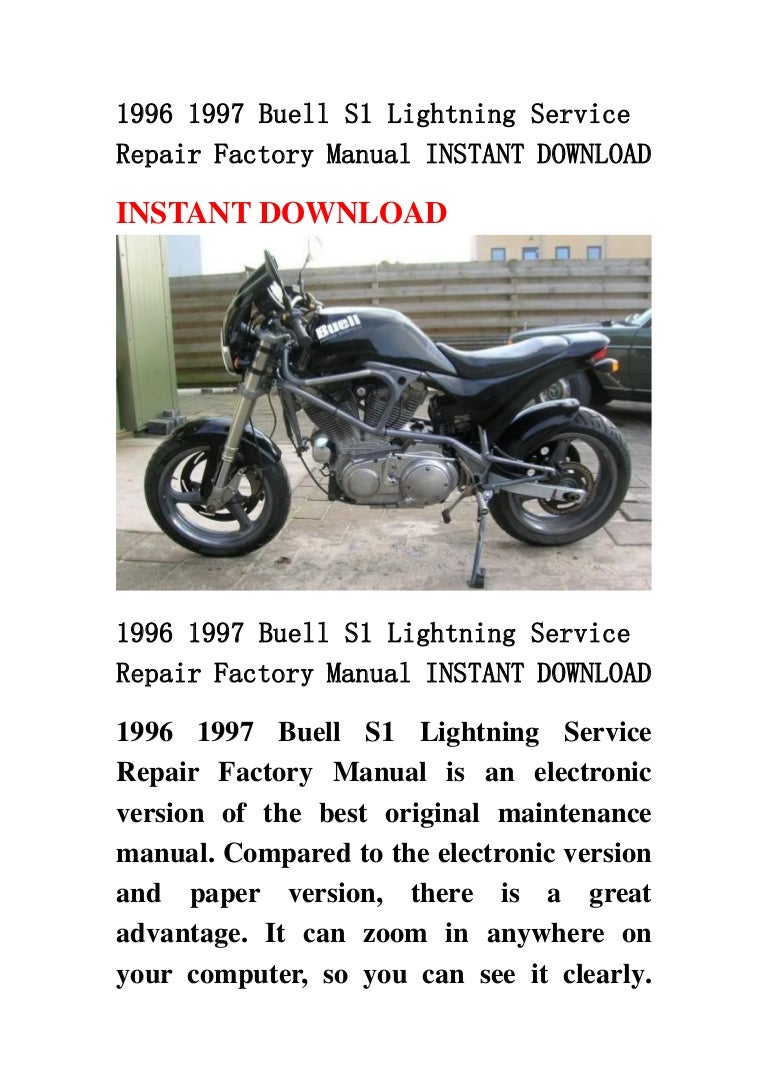 1996 1997 Buell S1 Lightning Service Repair Manual Download