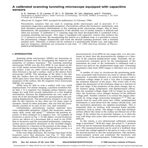 1996 a calibrated scanning tunneling microscope equipped with capacitive sensors