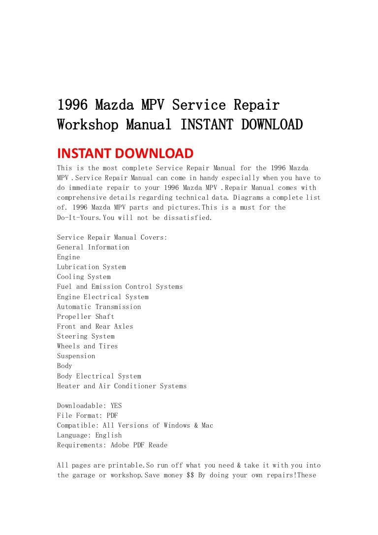 Mazda Mpv Cooling System Diagram