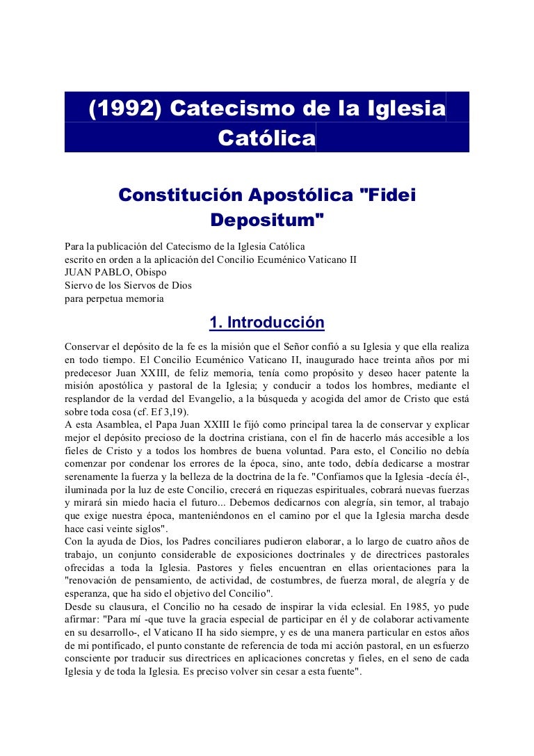 Catecismo De La Iglesia Catolica 1992