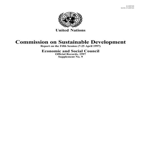 1997 5th Report - Commission on Sustainable Development (CSD) | PDF