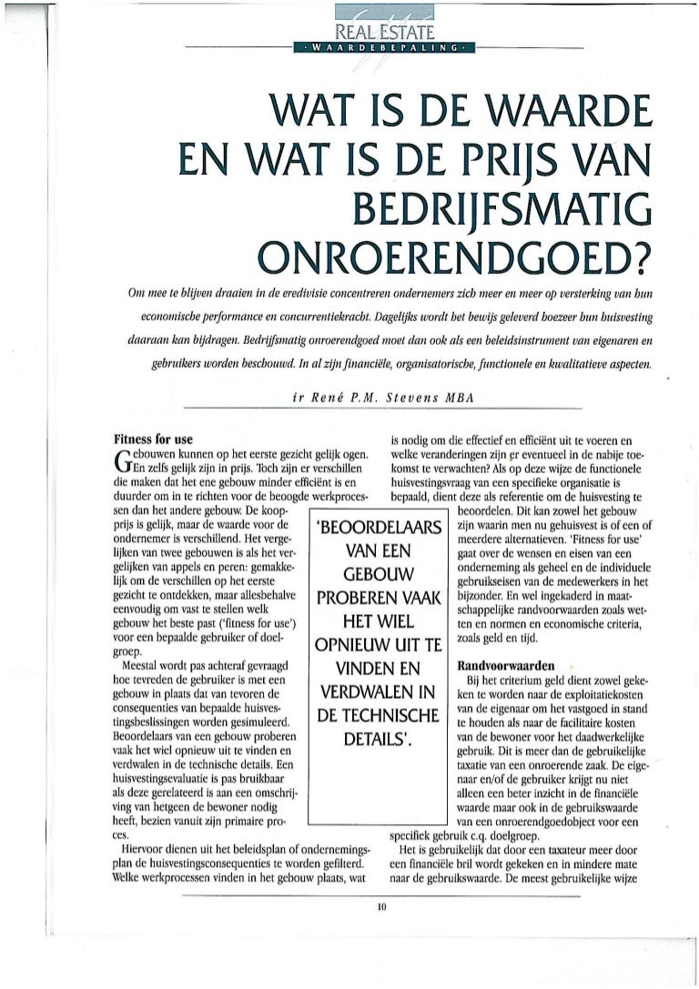 Wat Is de Waarde en de Prijs van Bedrijfsmatig Onroerend Goed