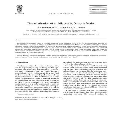 1998 characterisation of multilayers by x ray reflection