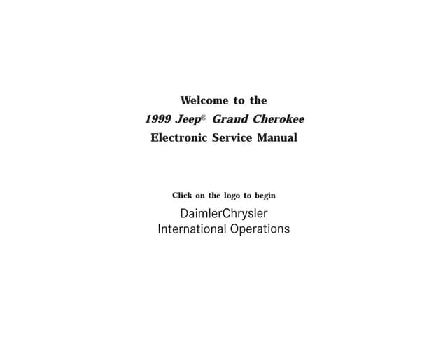1999 jeep grand cherokee service repair manual | PDF