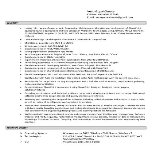 Venu_Resume_Sharepoint_MVC