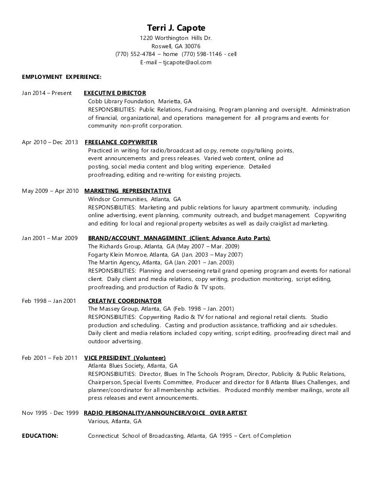 Terri J Capote Resume