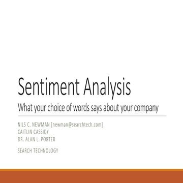 II-SDV 2016 Nils Newman - Sentiment Analysis: What your Choice of Words Says ...