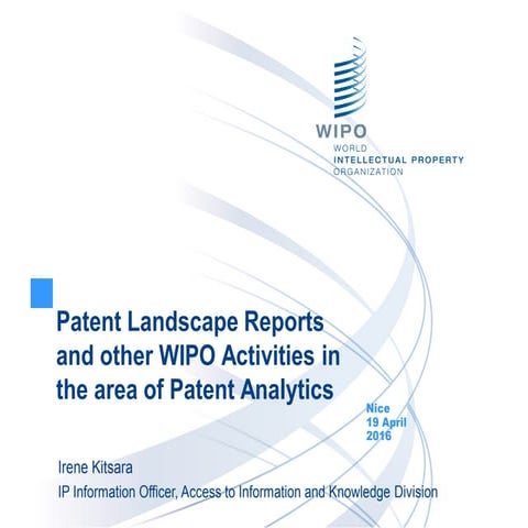 II-SDV 2016 Irene Kitsara - Patent Landscape Reports and Other WIPO Activitie...