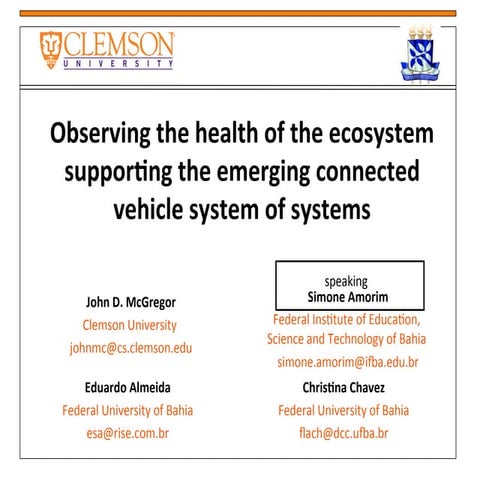 WDES 2015 paper: Observing the Health of the Ecosystem Supporting the Emergin...