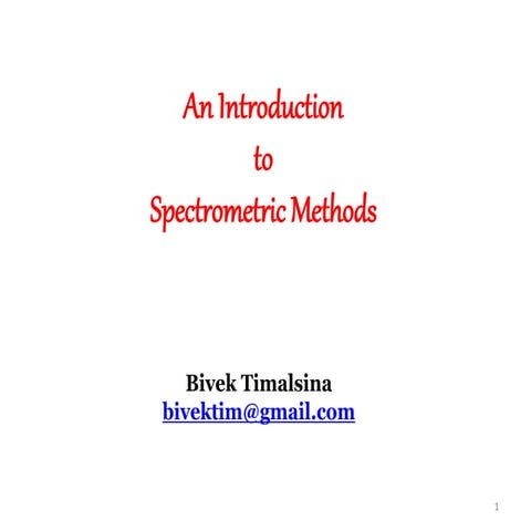 Introduction to spectroscopic methods