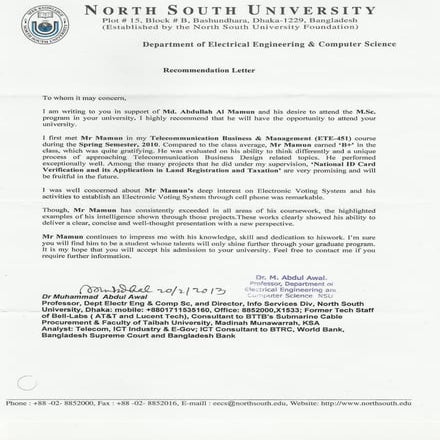 Recommendation Letter 1 | PDF