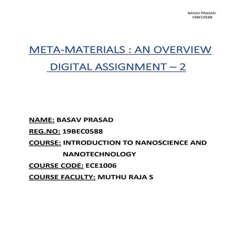 META-MATERIALS : AN OVERVIEW