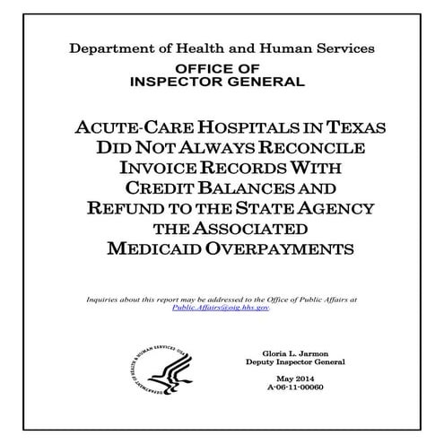 A-06-11-00060- Medicaid Credit Balance