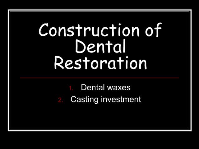 Dental casting investment materials | PPTX - Dental Model Making Casting Supplies For Investment Casting