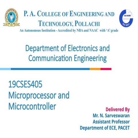 microprocessor and microcontroller 19CSES409 Unit - II material.pptx