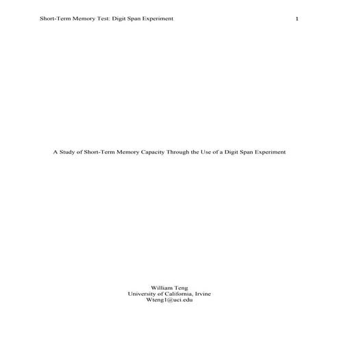 Digit Span Lab
